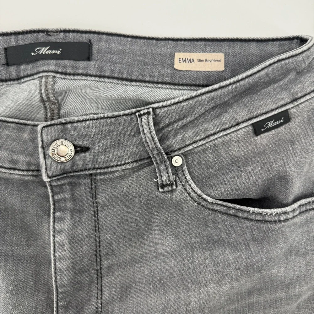 Mavi Emma Slim Boyfriend Grey Wash Denim Jeans‎ Stretch Womens Size 32